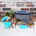 HAZEL Lunch Box for Office Men & Women with Lunch Bag| Tiffin Set of 5