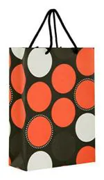 Tasche Black And Red Dotted Gift Paper Bags For Gifting Presents (28 x 20 x 7.5 cm) Pack Of 10