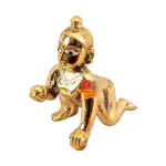 DARIDRA BHANJAN - Bal Gopal/Laddu Gopal/Thakur Ji Brass Superfine Idol (Heavy Peetal Murti) (Medium) Height 3 inch (Size Two/2 no.) (Ladoo Gopal) Janmashtami Special for Home Temple