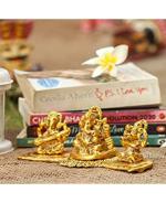 Revive Lakshmi Ganesh Saraswati idol For Worship, Gifting, Home, Office and Shop Decoration | Metal Figurine of God for Pooja room and Positive environment | Can be used in Diwali for gift and Personal use - 21 cm