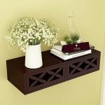 WoodenTwist Brown Engineered Wood Wall Shelf