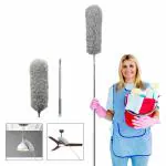 MOBONE Microfiber Feather Bendable & Extendable Duster With 100 inches Wet and Dry Duster (Grey)