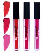 bq BLAQUE Matte Liquid Lip Gloss Combo of 3 Lipstick # 101-104-110 (12 ml, Orangish Red, Ruby Red, Soft Pink)