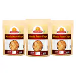 Ghotaram Red Chilli Potato Chips Spicy | Potato Chips Sprinkled Salt Masala | Aloo Chips Low Fat Masala |Party Snacks Tea Time/Papdi Aalu Chips Spicy Tangy Blended with Red Chilli-1Kg*3Pack