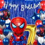 House of Banter Spiderman Theme Birthday Decorations for Boys, Kids Party, Girls - 7th Birthday Celebrations-Cartoon Birthday Decorations, Spiderman Birthday Party Supplies