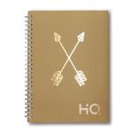 Navneet HQ| Hard Cover Notebook - Corporate Edge (Khaki) Wiro Bound and Foil Stamping| Single Line| A5 Size - 21 cm x 14.8 cm| 192 Pages| Pack of 2