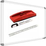 YAJNAS Non Magnetic 2 X 2 Feet Double Sided White Board & Chalk Board 1 Side White Marker and Reverse Side Green Chalk Board Surface + Duster + Marker & 30 cm Ruler (Combo Pack of 4 items) Whiteboards and Duster Combos (White, Green)