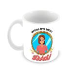 Jiya EnterpriseTuelip White Ceramic World'S Best Didi Trophy With Printed Design Of Didi For Tea And Coffee Mug - 350 ML