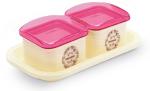 Trueware Pink Plastic Daffodil Storage Container, 500 Ml (Pack Of 3)