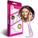 MAJESTIQUE Dual Side Extra Large Handheld Mirror, 1X/10X Round Magnifying Mirror for Makeup - Purple