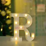 SHANAYA White Marquee Alphabet Shaped Led Light For Home Decoration And Wall Lamp Letter R