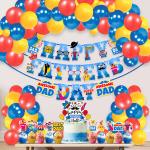 Zyozique Fathers Day Decorations 37 PCS Fathers Day Banner with Balloons,Cake Topper,Cupcake Topper