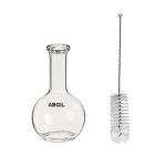ABGIL Borosilicate Glass Flat Bottom Boiling Flask 100 ml With Compatible Cleaning Brush Distillation Flask