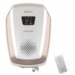 Havells Magnatron 15 Litre Storage Water Heater | No Heating Element, Faster Heating, Minimal Scaling, (Free Flexi Pipes, Installation, & Shock Safe Plug) | (White Champagne Gold), Wall