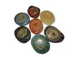 Jet International Thymus Chakra Engraved Gemstones (Pack of 7)