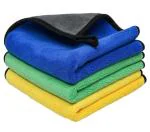 SOBBY Heavy Microfiber Cloth for Car Cleaning and Detailing, Double Sided, Extra Thick Plush Car Microfiber cleaning cloth Lint-Free, 600 GSM (Size 40cm x 40cm)/Pack of 3, Multicolor