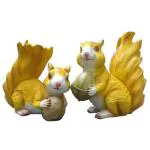 Wonderland Yellow Resin Squirrel Statue - 34.0 x 30.0 cm (Set of 2)