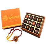 ZOROY Luxury Chocolate Rakhi Chocolate Gift for Brother | Wood Box | Rakhi Gift for Brother and Bhabhi | Rakhshabandhan gift for sister| Rakhi gift combo | Online rakhi chocolate pack | Complimentary Rakhi