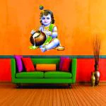 Decor Villa BAL KRISHNA 2 Wall Sticker & Decal (PVC Vinyl,Size-58 Cm X 45 Cm)