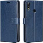 Slugabed Flip Cover Back Case for Asus Zenfone Max Pro M2 | Leather Finish | Inbuilt Stand & Pockets | Wallet Style Flip Back Case Cover for Asus Zenfone Max Pro M2 (Blue)