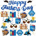Festiko Happy Father's Day Combo (Set of 17 Pcs), Father's Day Banner With Moustache Sign, Fathers day Decoration Items
