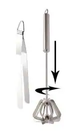 Blue Wonder Stainless Steel Roti Chimta Tong With Stainless Steel Churner ,Steel Hand Blander and Multicolour, Pack of 2