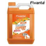 Fivanta Long-Lasting Refreshing For All Utensils Dishwashing Liquid Gel 5L (Orange)