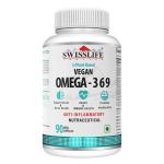 SwissLife Forever Vegan Omega 3 6 9 Algal oil 750mg with DHA 90 Capsules, Premium Nutritional Supplement for, Muscle, Hair, Eye, Skin, Brain Health for Men & Women||Health supplements||multivitamin Tablets