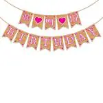 Zyozique Its my 1/2 Birthday Banner - Half Birthday Banner, Half Birthday Decorations, 6 Month Photo Prop,Best Birthday Party Supplies (Pink)