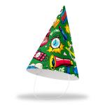 Festiko Superhero Theme Cone Hats (Pack of 10 - Hat 24), Superhero Party Cone Hats, Superhero Theme Birthday Hats, Superhero Theme Party Wearables