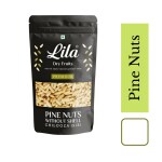 LILA DRY FRUITS Premium Pine Nuts Whole, Chilgoza big size (200g) Pouch Pack| Export quality | Healthy food | Pinenut without shell