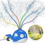 PATPAT Pvc Polyvinyl Chloride Blue Whale Water Sprinkler with 6 Swing Tubes Toy for Baby and Toddler