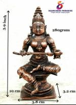 Searchers paradise Copper Idols of god Annapoorani Idol with, 280 Grams, 3.9 inches, Patina Antique Finish, Pack of 1 Piece
