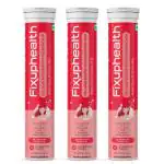 Fixuphealth Collagen Builder with Hyaluronic Acid Vit C Effervescent Tablet Pack of 3 (15 tablet)