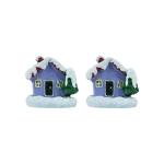 Wonderland Multicolor Plastic Snow House Miniature - 50.0 x 45.0 millimeters (Set of 2)