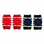 THE LITTLE LOOKERS Red and Navy Blue Anti-Slip Baby Knee Pads 4 pcs (6 M-2 Y)