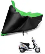 Auto Hub Bike Body Cover for Mahindra Duro , Dustproof UV Protection water resistant Custom Fit Cover-(Black-Green )
