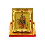 Awesome Craft Golden Prism Design Acrylic Radha Krishna Idol Statue for Car Dashboard,Home Decor,Office Table Showpiece