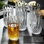 Tap2kaart Italian Premium Crystal Cut Water,Milk Glasses, Juice Glass, Transparent Long Glass Highball Glasses | Pack of 6 |250 ML | Transpharant