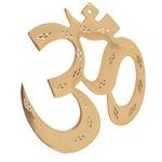 Kalarambh Bharat Haat Yellow Brass Om Handicraft Art 12 x 0.5 x 14 cm