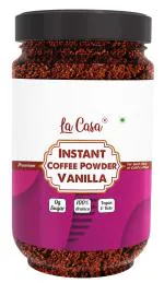 La Casa Vegan Instant Coffee Powder Mix - French Vanilla | No Sugar & for Hot/Cold Coffee | Vegan & Keto Friendly | 70g |
