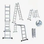 EQUAL Foldable Multipurpose Aluminium Super Ladder for Home and Industrial Purpose (15 Feet)