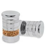OPR Stainless Steel Container, Canister with See Through Window| Airtight Storage Jar with Lid for Spices, Dry Fruit, Pulses, Tea, Coffee, Sugar Etc (550 ML)