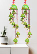 PALPAL Best New Wind chimes Big Bell Toran Wall Hangings Door Showpieces Set of 2(green)