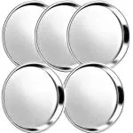 GLOCY Stainless Steel Premium Mirror Polished Round Lunch Breakfast Dishes for Home