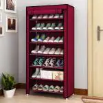 CMerchants 7 Layer Maroon DIY Collapsible shoe stand
