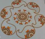 Aabhaas Design Rangoli-102 Designer / Fancy Acrylic Rangoli | Flower Shape | Handcrafted Decorative Diwali Reangable Kundan Rangoli for Floor Decoration| Floor Arts| Multicolour/ Rangoli Pooja for Home Office Decoration Diwali Gift co-Operate Gifts