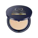 CVB C02 2 in 1 Teint Matt Foundation Pressed Compact Powder for Matte Finish (01 White Ivory,10g)