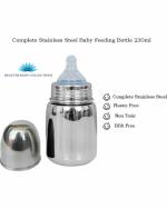 Beautiq Baby Collections Silver Baby Feeding Bottle with Nipple 230 ml