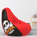 Biggie Bean Bag - Size : XL - 3D Printed Teardrop Bean Bags - Designed by : DonnaPaula London - Color: Chulbul Panda - Red Black - Bean Bag Cover - Best 3D Printed Bean Bag for Living Room - Luxury Bean Bag - Lounge Chair Latest Bean Bag